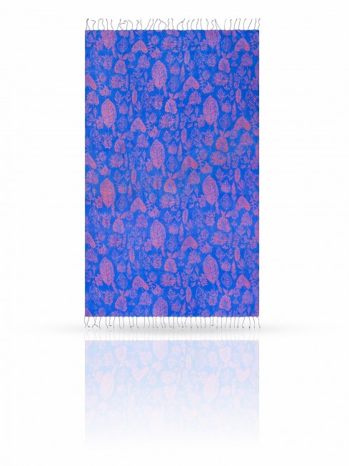 Палантин Женский S20-LEAF/BLUE